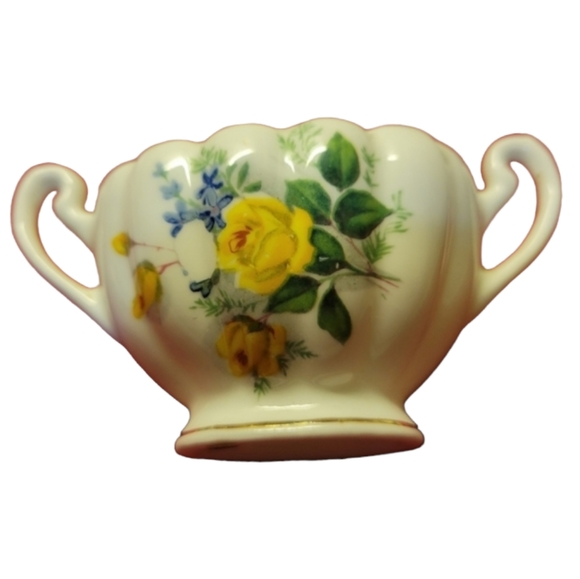 Vtg Royal Dover Yellow Rose Sugar Bowl & Creamer - Picture 2 of 16